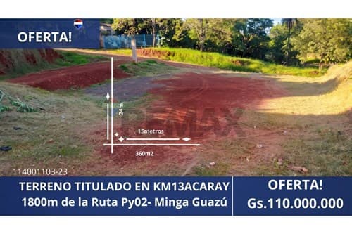 OFERTA! Terreno en km13Acaray 1800m de Py02 — foto 2