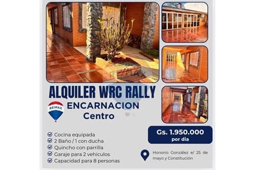 Casa alquiler por día!! WRC RALLY Enc. Centro