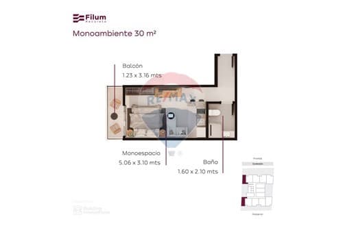 En venta mono ambiente filum Recoleta — foto 2