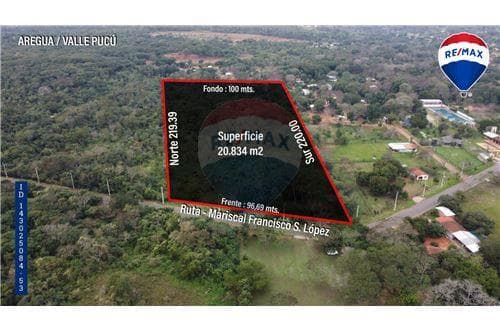 Vendo en Areguá S/asfalto 20.834 Mts2