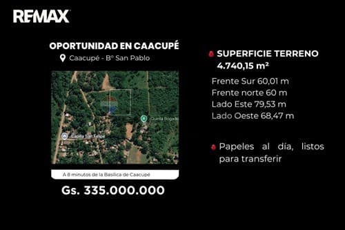 Terreno - venta - Caacupé – para loteamiento