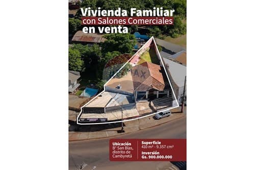 Propiedad con salones comerciales