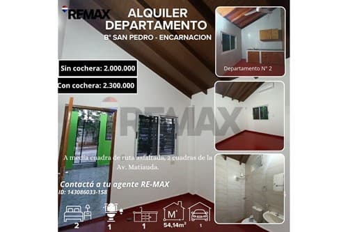 Departamento Encarnación de 2 habitaciones — foto 2