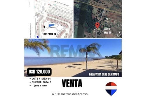 Lote en venta en agua vista