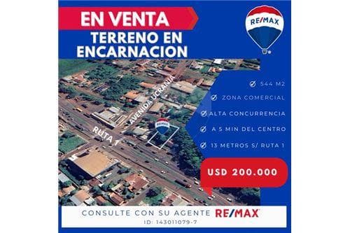 Vendo terreno sobre Ruta 1