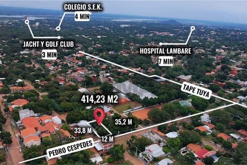 Terreno de 414,23 m2 en puerto pabla - lambare, foto 3