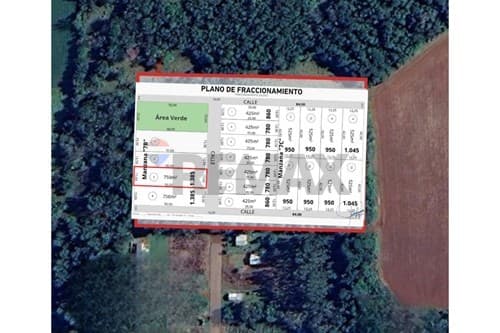 Lote cuotas capitan miranda 1.385.000 de 750m2