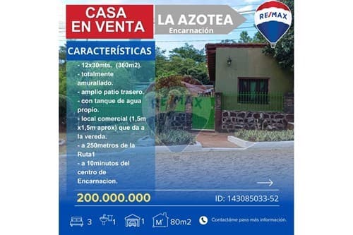 Encantadora Casa Antigua en Encarnación en Venta