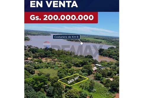 Terreno de 360m² en Km 8 Acaray, CDE