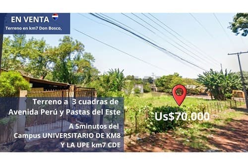 Terreno cerca de Universidades (UNE y UPE)