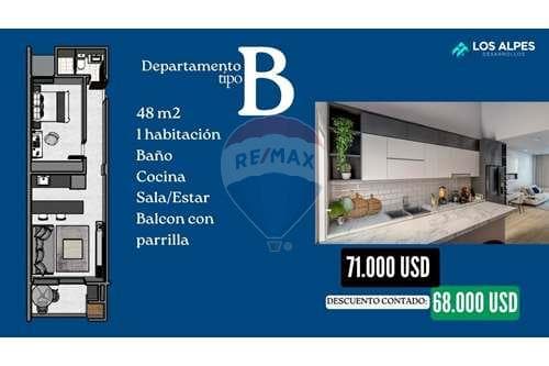 Departamento de 48m2 en venta en Km8 Monday