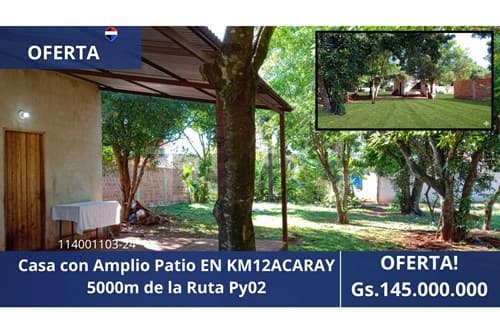 Casa en km12 Acaray a 5000 de la Ruta Py02