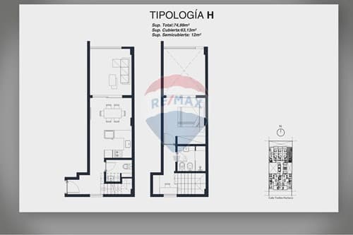 Vta.Depto tipo duplex de 1 dorm-Ed. Doble Pacheco — foto principal
