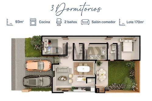Casa 3 dorm. en MIRAFLORES, Luque