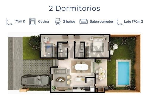 Casa 2 dorm. en MIRAFLORES, Luque