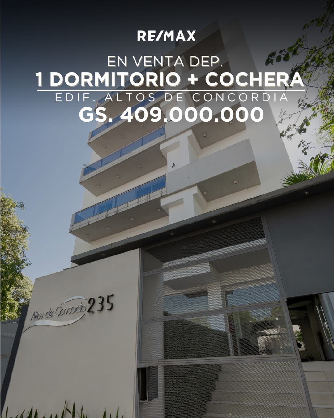 DPTO DE 1 DORM EN VENTA Edif Altos de Concordia
