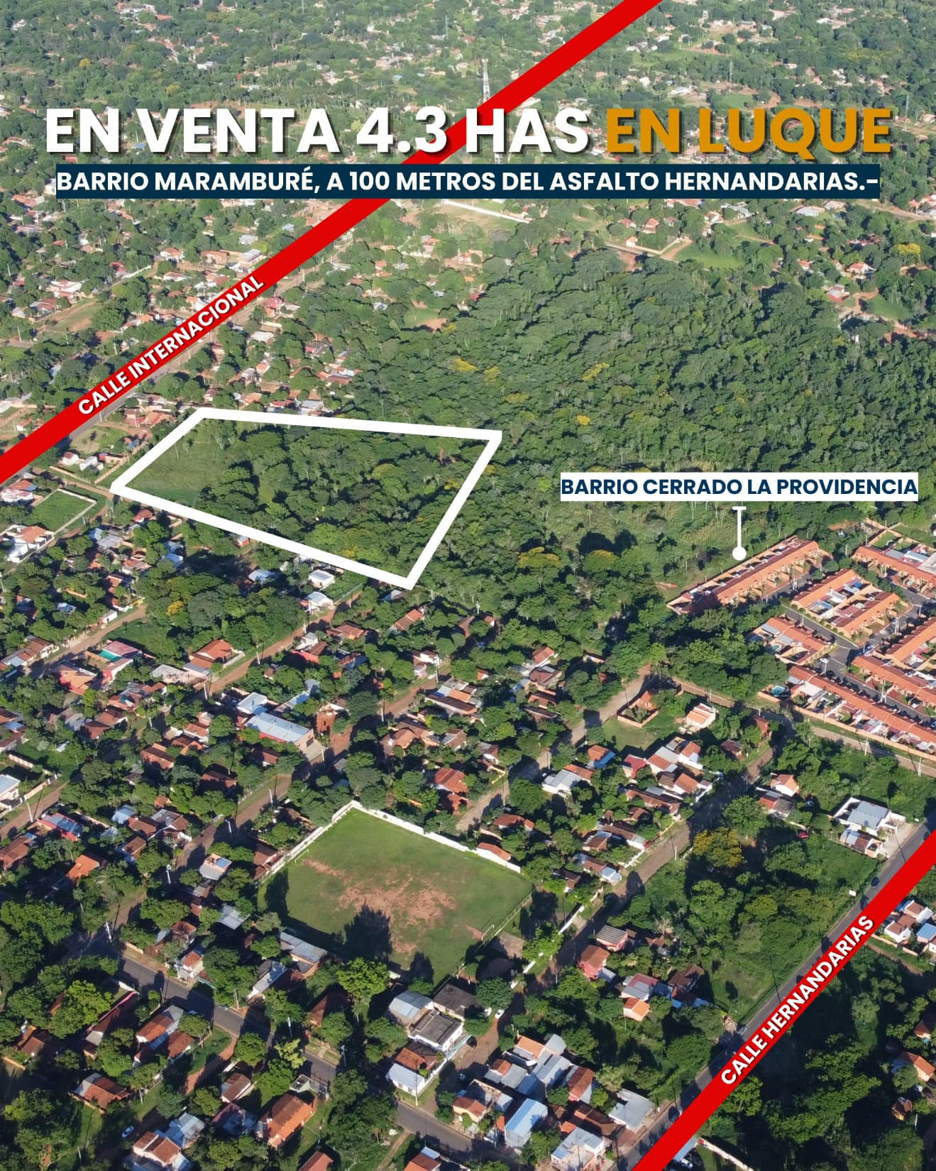 En venta 4.3 hectareas en Luque