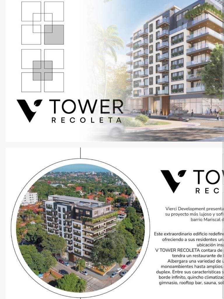 Monoambiente en venta en venta tower Recoleta