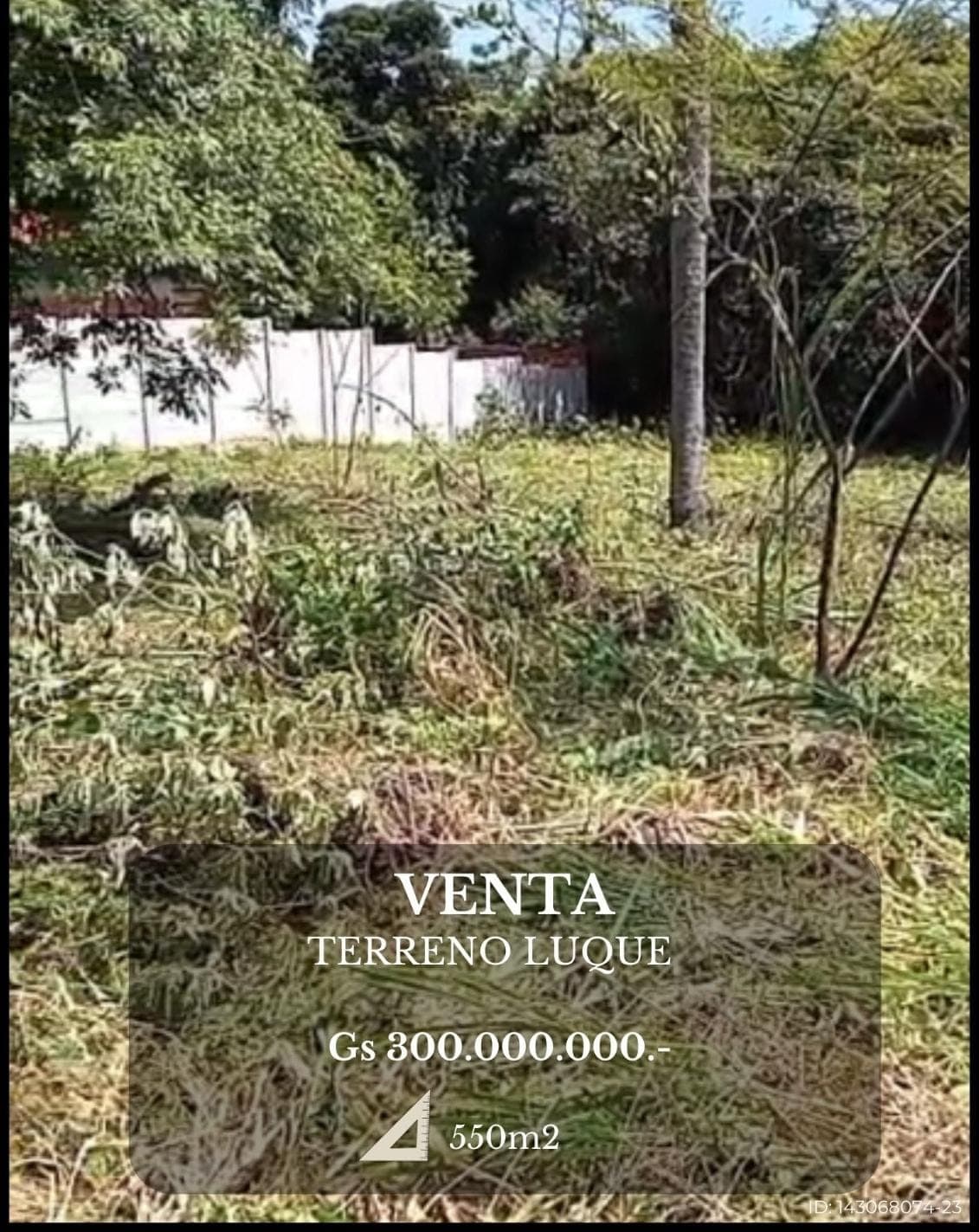 EN VENTA – TERRENO EN Luque Barrio La Carreta – Calle empedrada Los Jardines