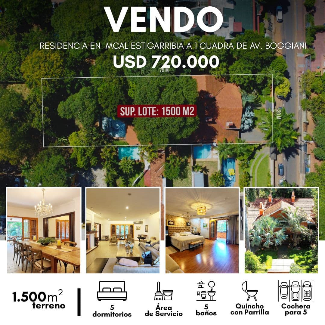 Residencia en venta – Asunción ???? En barrio exclusivo Mcal Estigarribia, foto 1