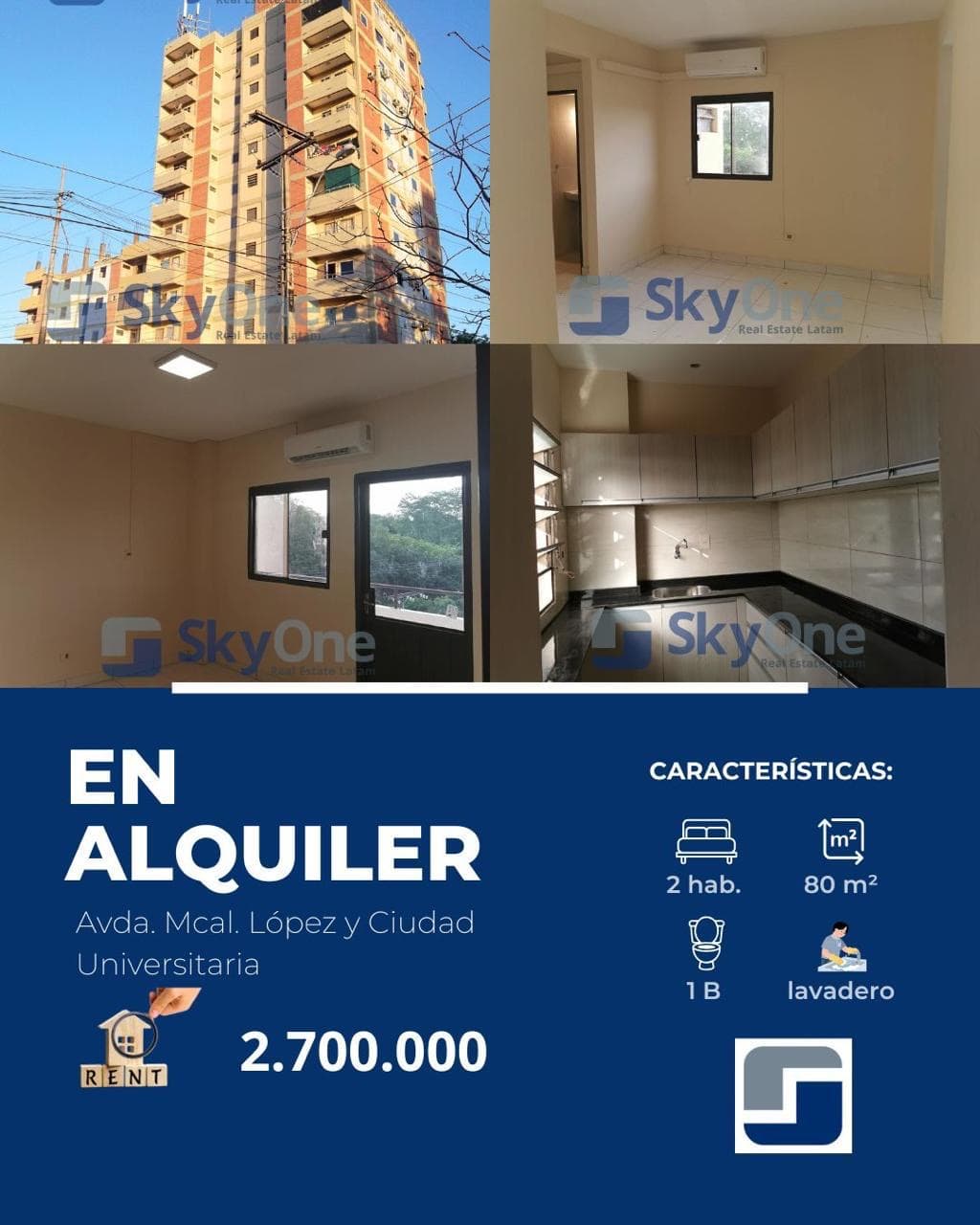 Alquilo hermoso departamento en San Lorenzo