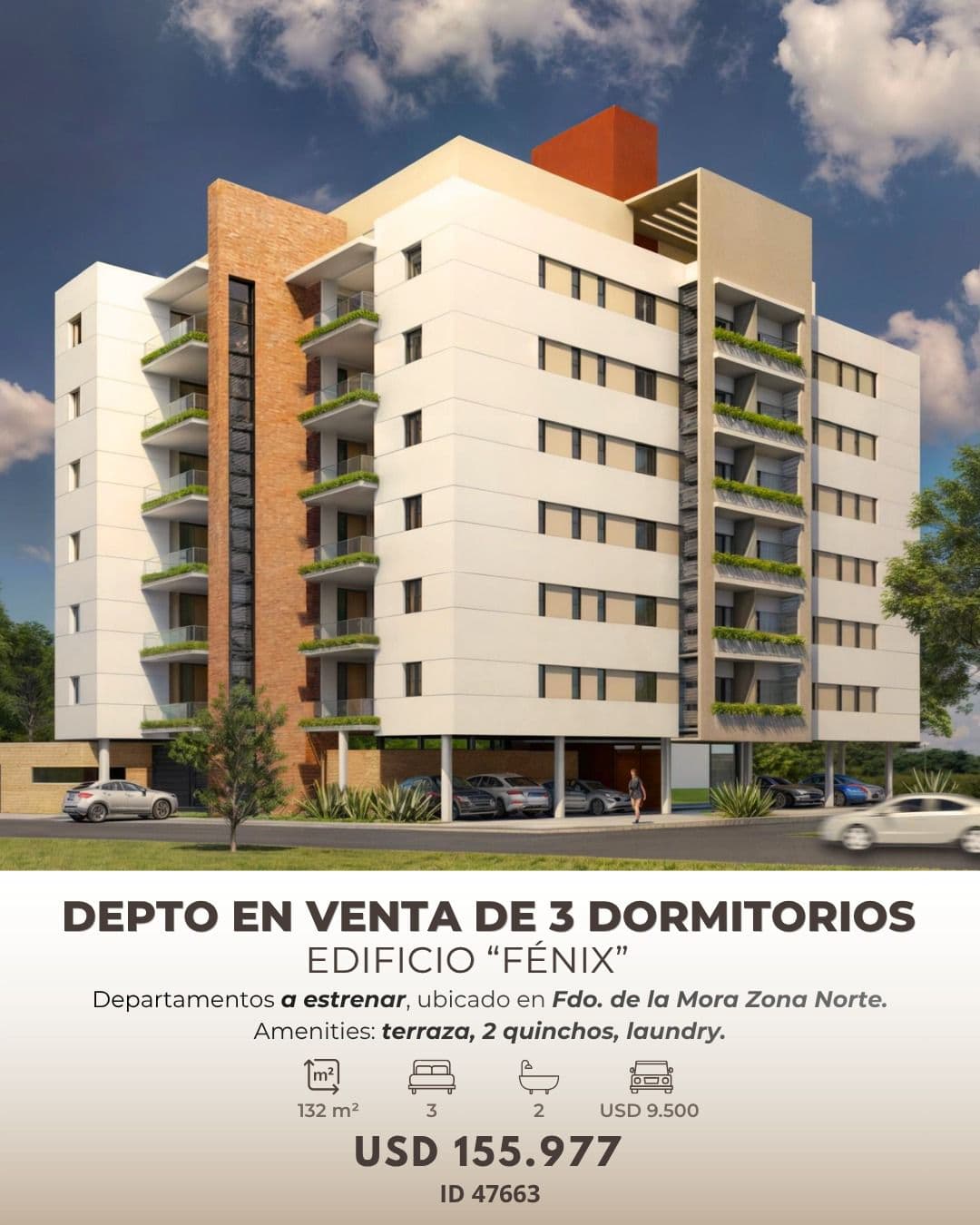 Departamento de 1 dormitorio en venta en Fernando de la Mora