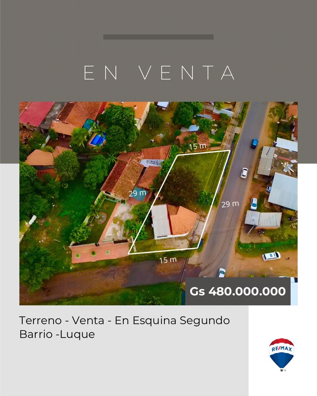 Terreno en Esquina - Barrio Primavera - Luque