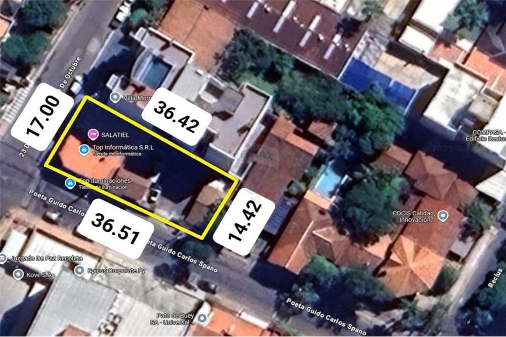 Vendo terreno en esquina en Villa Morra sobre guido spano