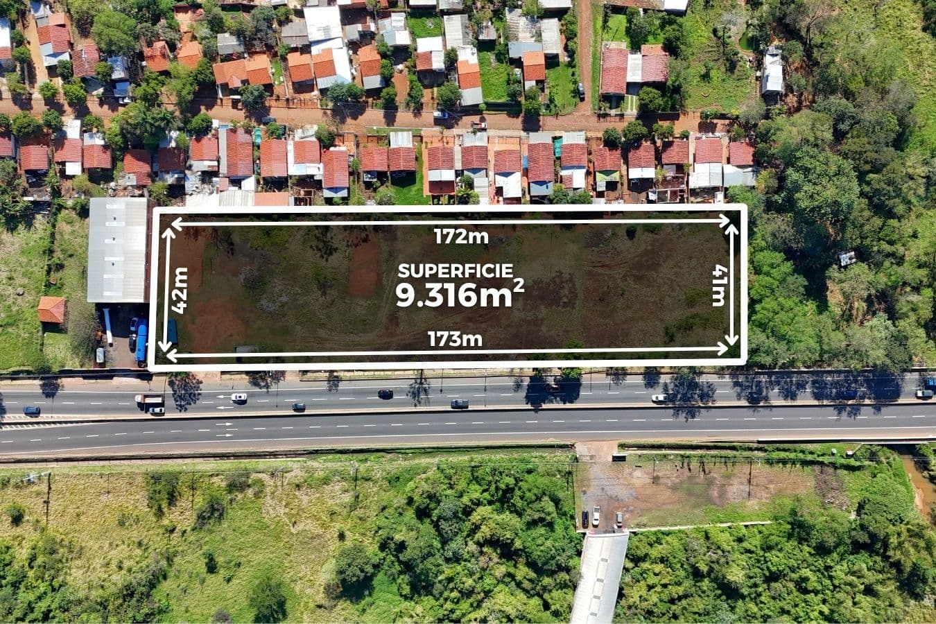 Terreno Único con 173 m de Frente sobre la Ruta PY02 – Capiatá