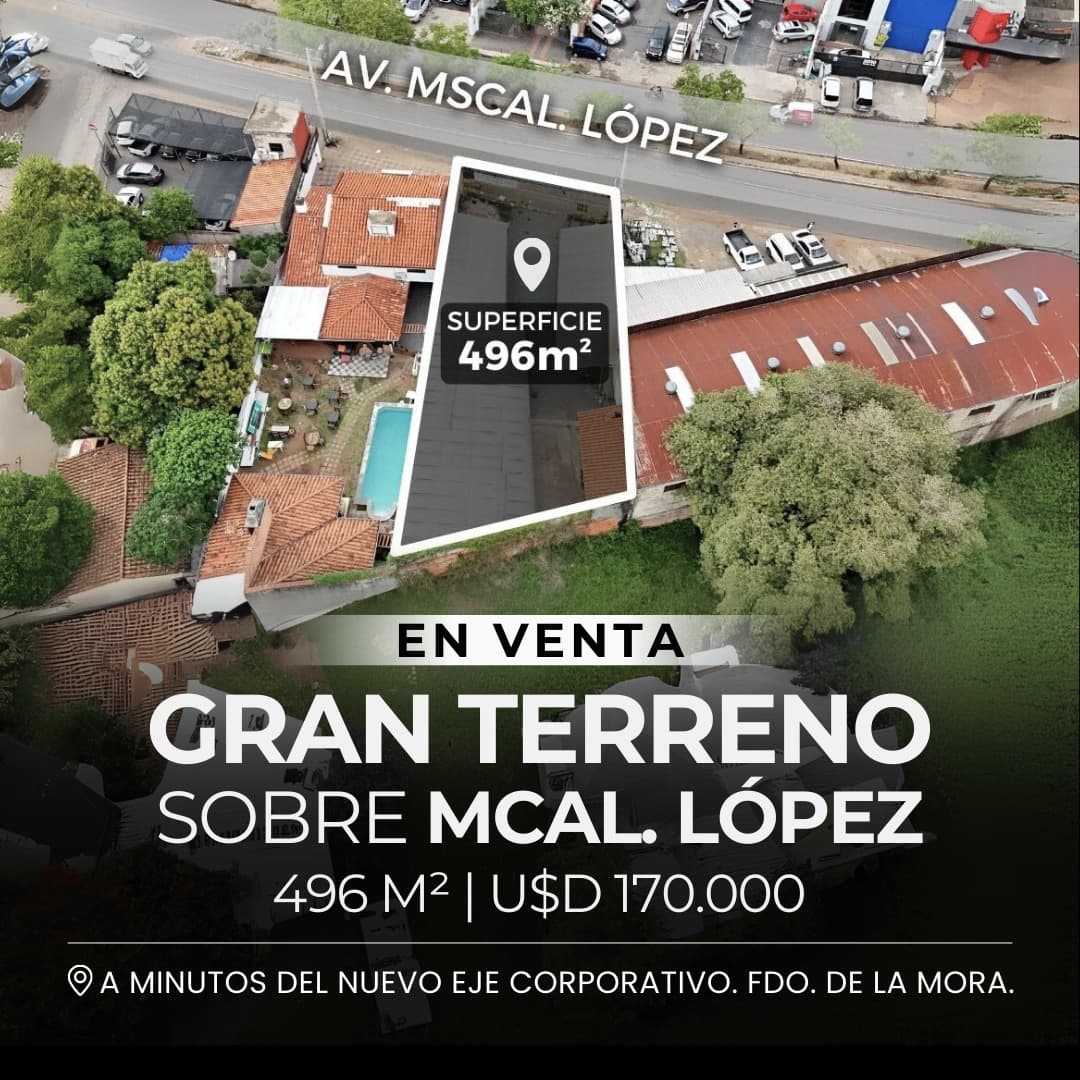 Vendo terreno sobre mcal lopez