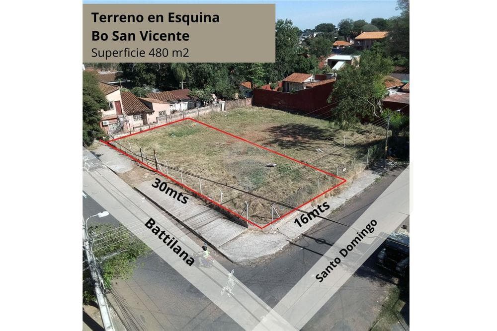 Vendo terreno en esquina en san vicente