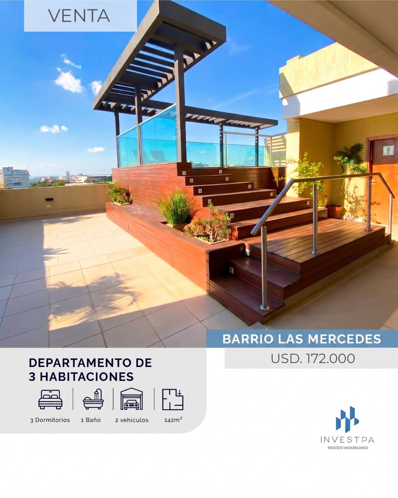 Departamento de 3 habitacionesen Las Mercedes