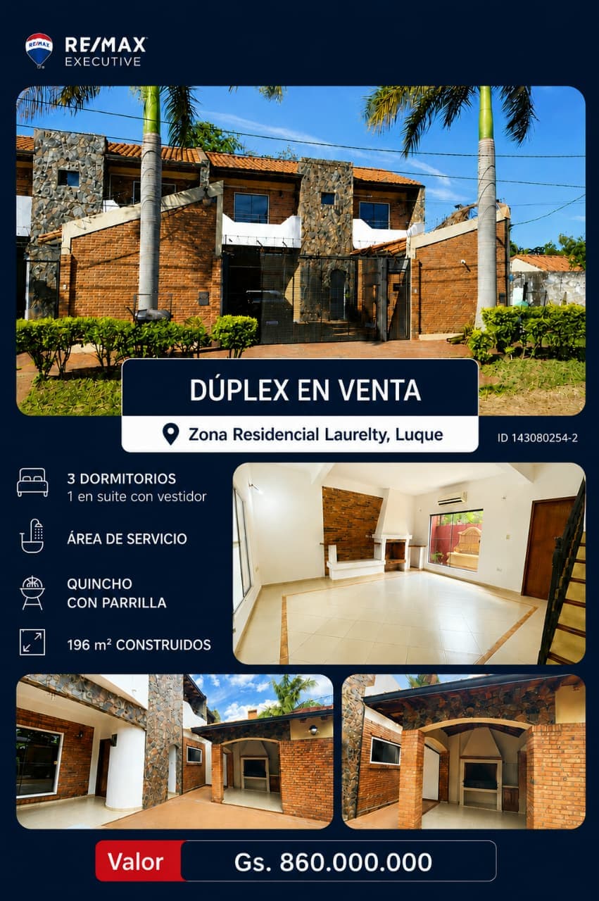 Duplex en venta en Luque- laurelty