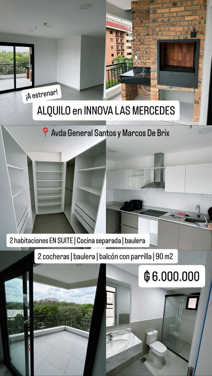 Alquilo depto a estrenar en Las Mercedes