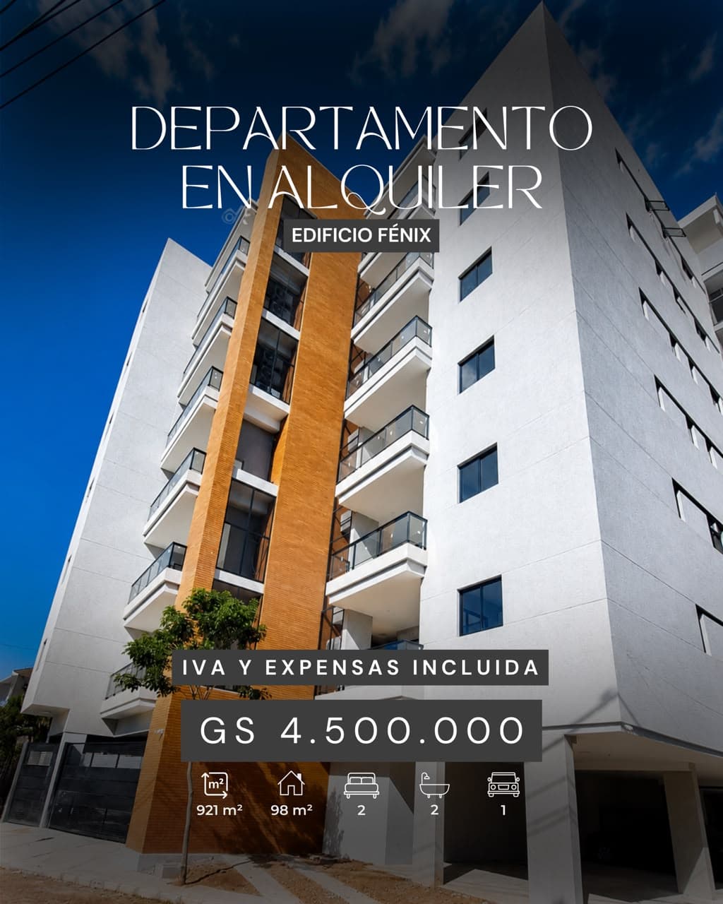 Departamento de 2 dormitorios EN ALQUILER en Fernando de la Mora Zona Norte*