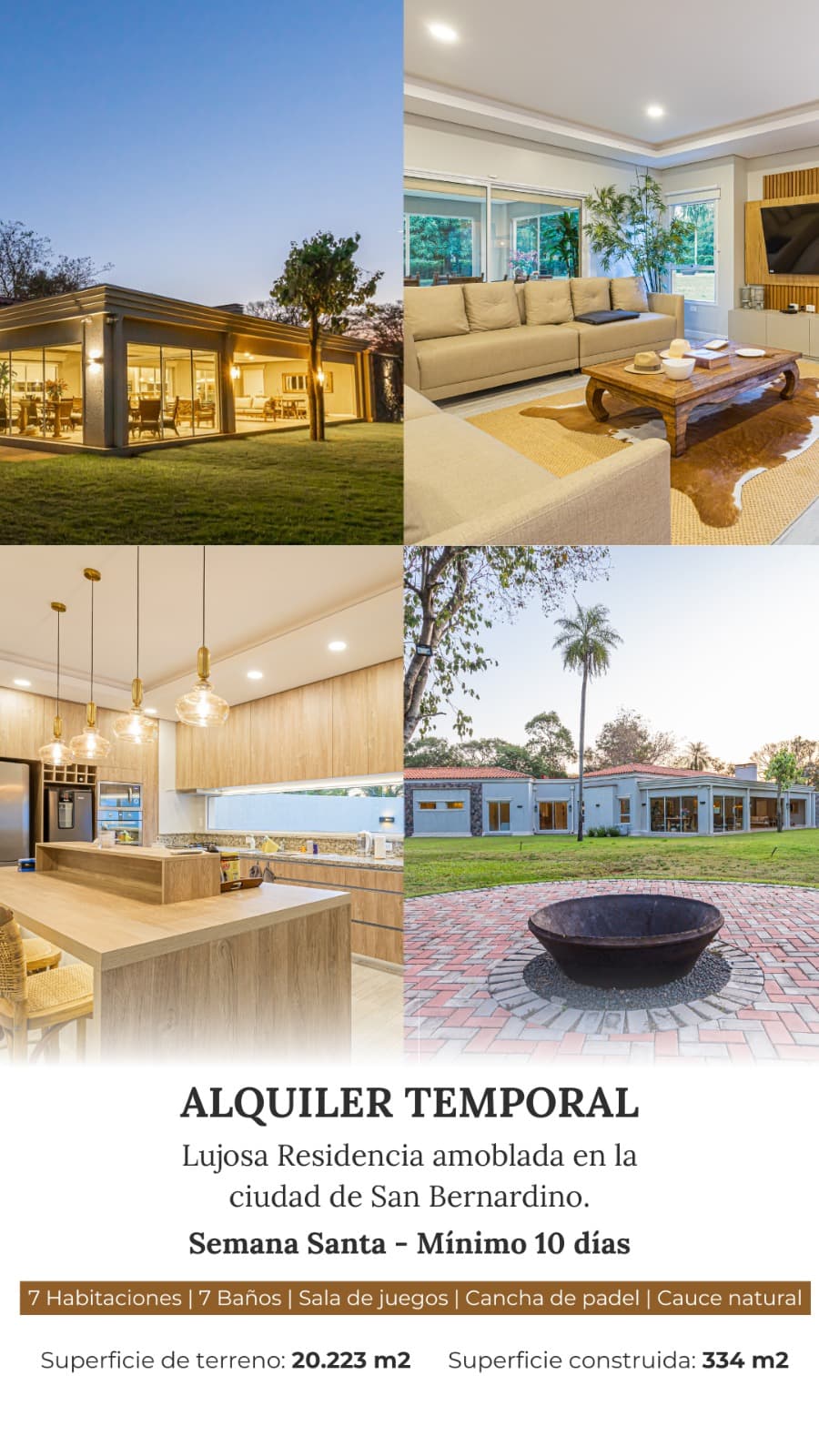 Alquiler temporal | San Bernardino | amoblada