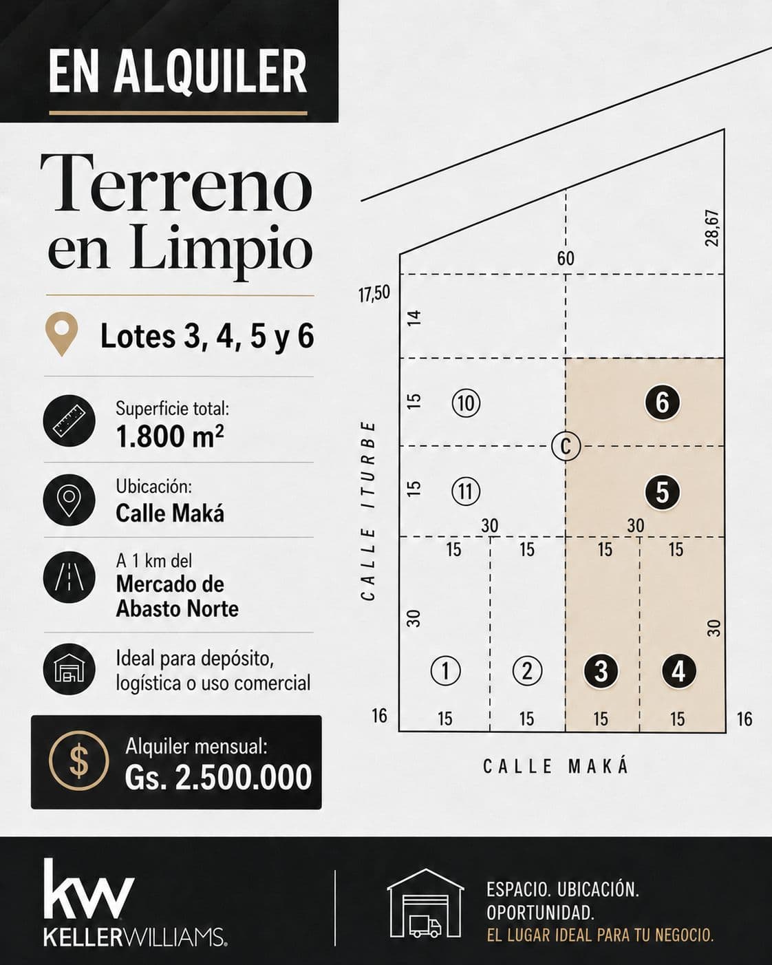 Terreno de 1.800 m² en limpio – zona abasto norte, foto 1