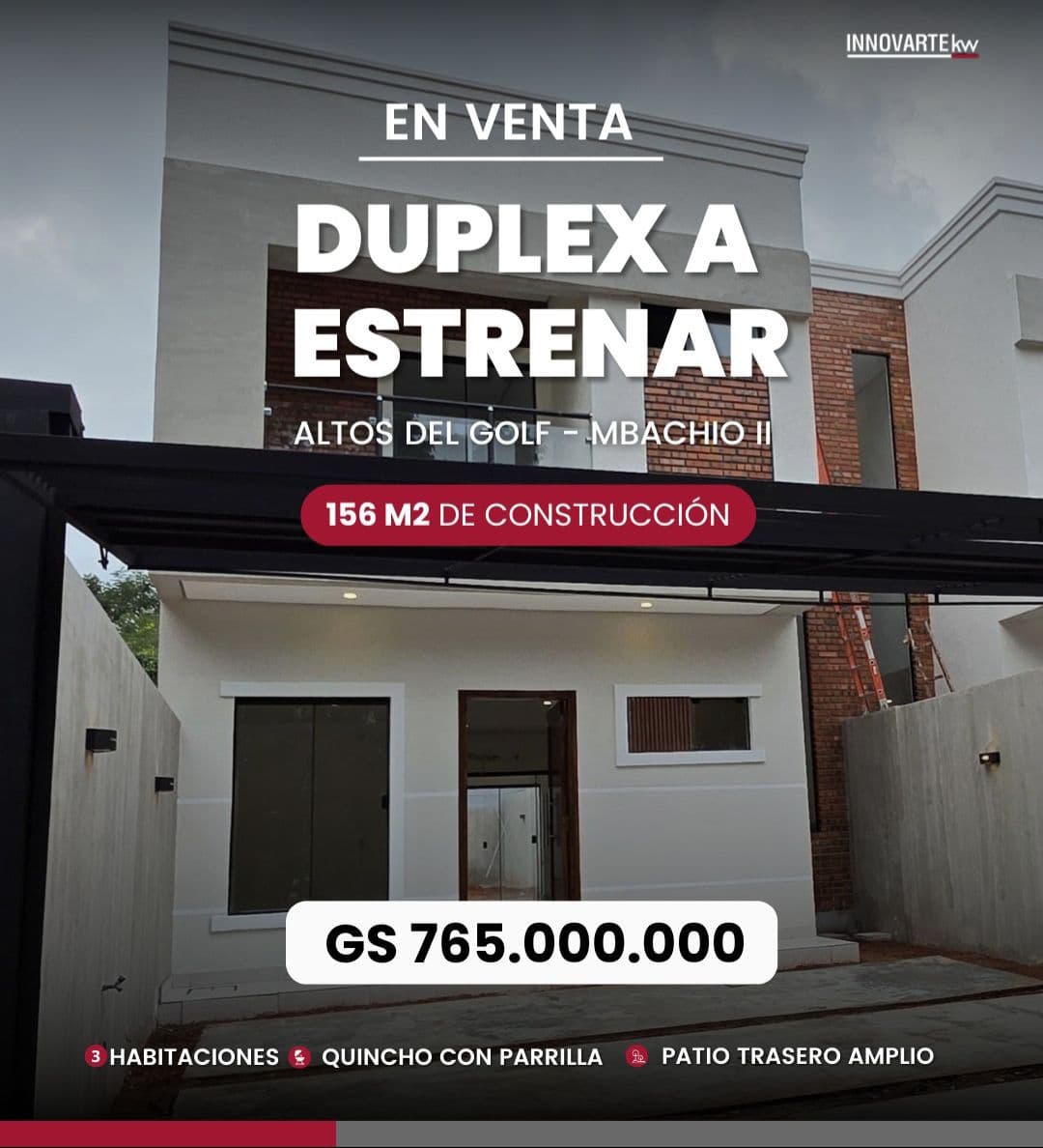 Duplex a estrenar altos del golf Lambaré