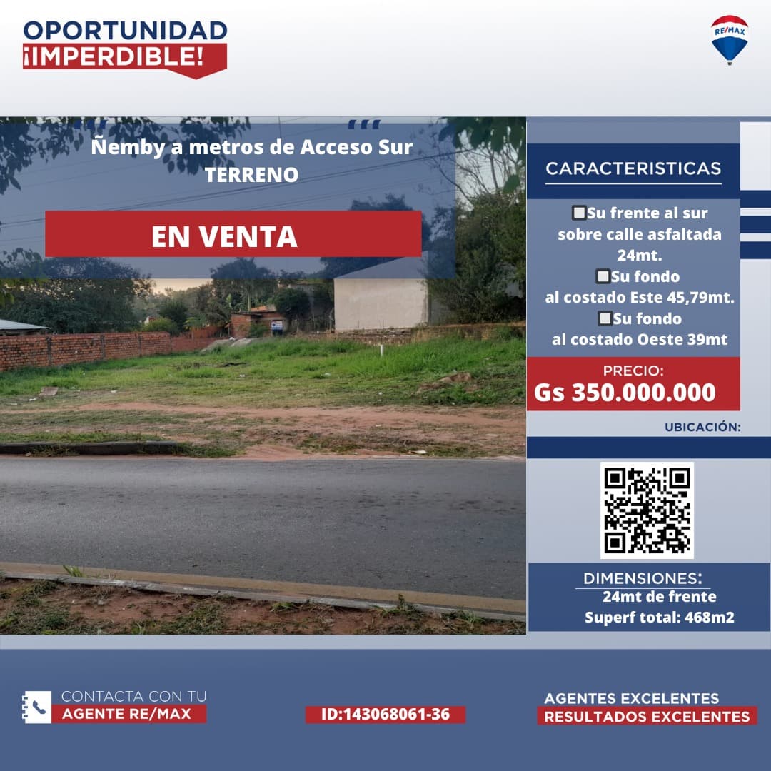 Terreno venta - avda. Paso de patria