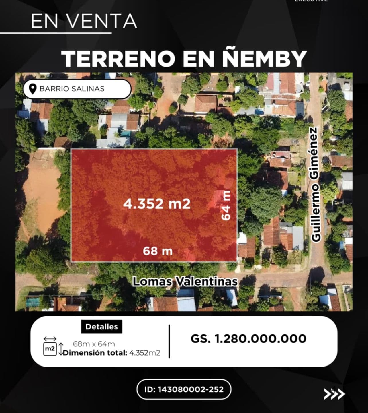 Vendo terreno Ñemby-costa salinas-1.118m2-17x64
