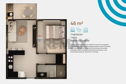 Departamento de 1 Dormitorio en Asunción zona centenario, foto 2