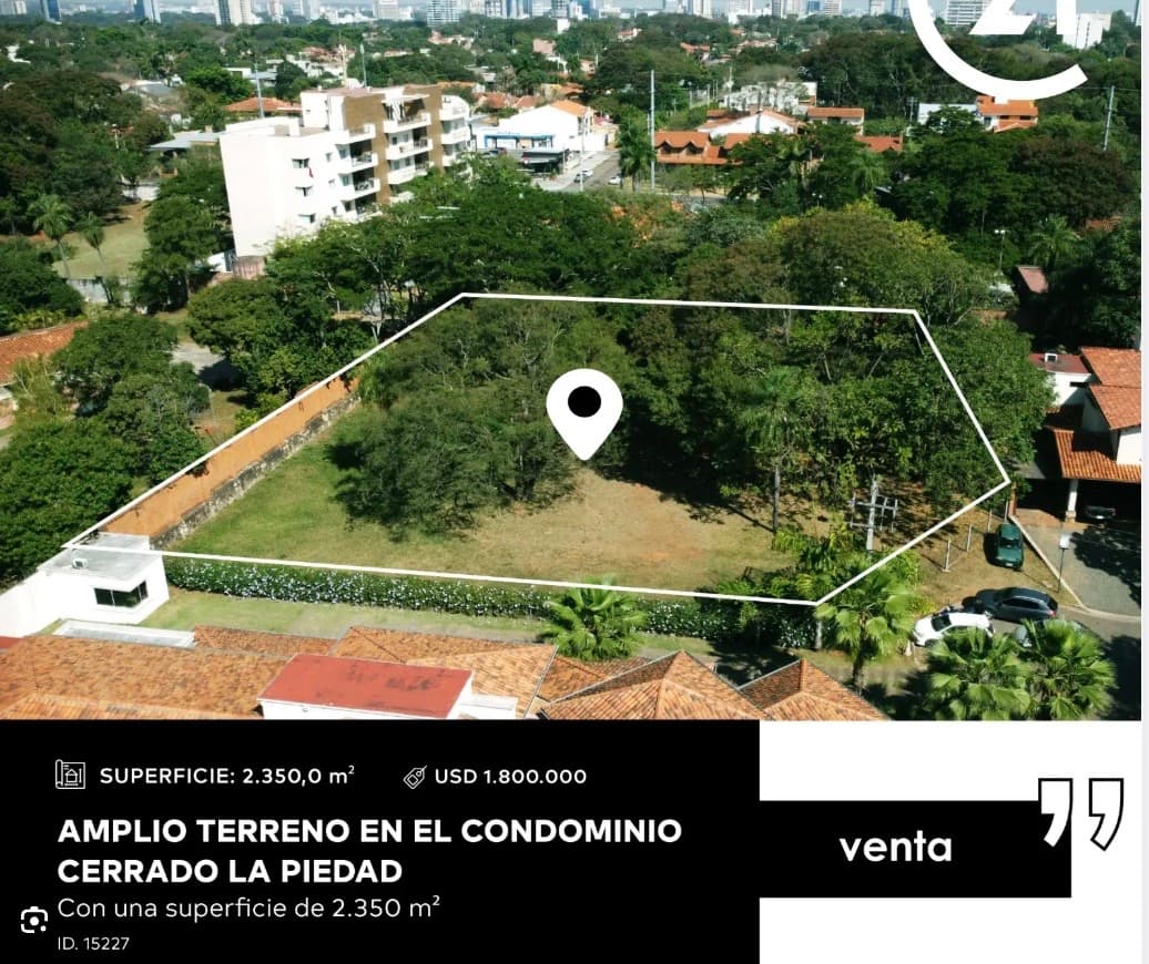 Vendo ultimo terreno dentro del condominio la piedad