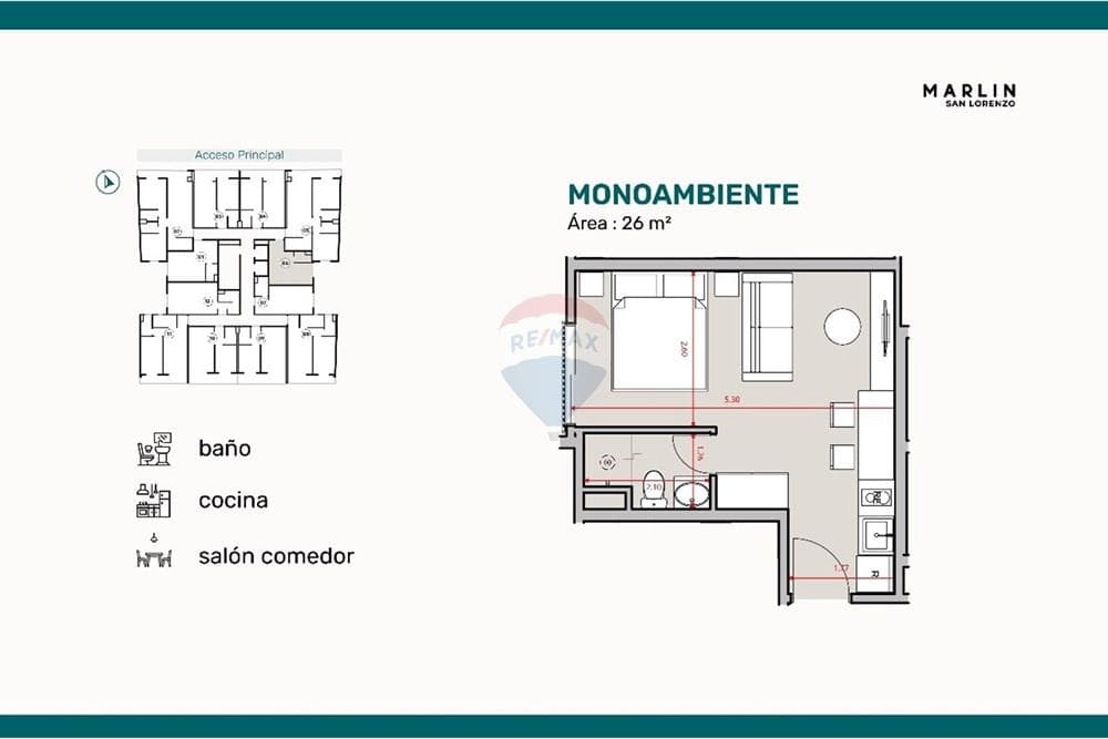 Monoambiente en Pozo de 28 m² Apto 100% AFD, Frente a IPS Ingavi, foto 3