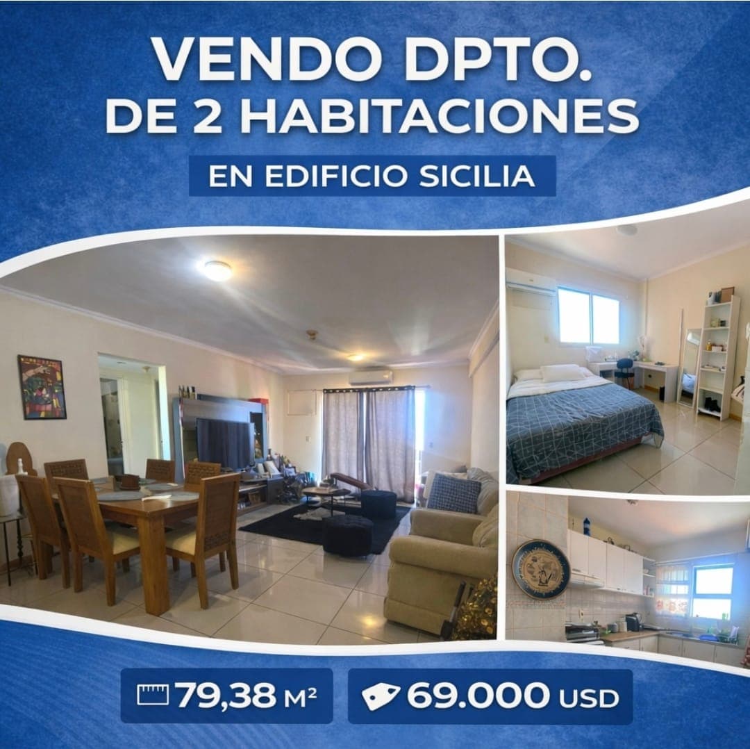 Vendo Departamento de 2 dormitorios 79.38 m2 zona Colegio Xto Rey