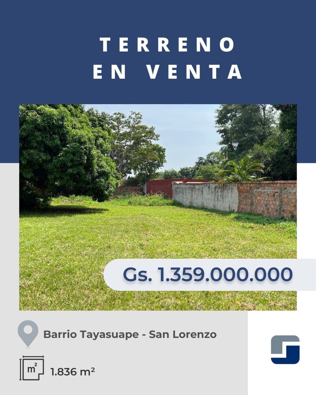 Terreno Ideal de 1.836 m2. a solo 6 cuadras de Avda. de La Victoria, San Lorenzo
