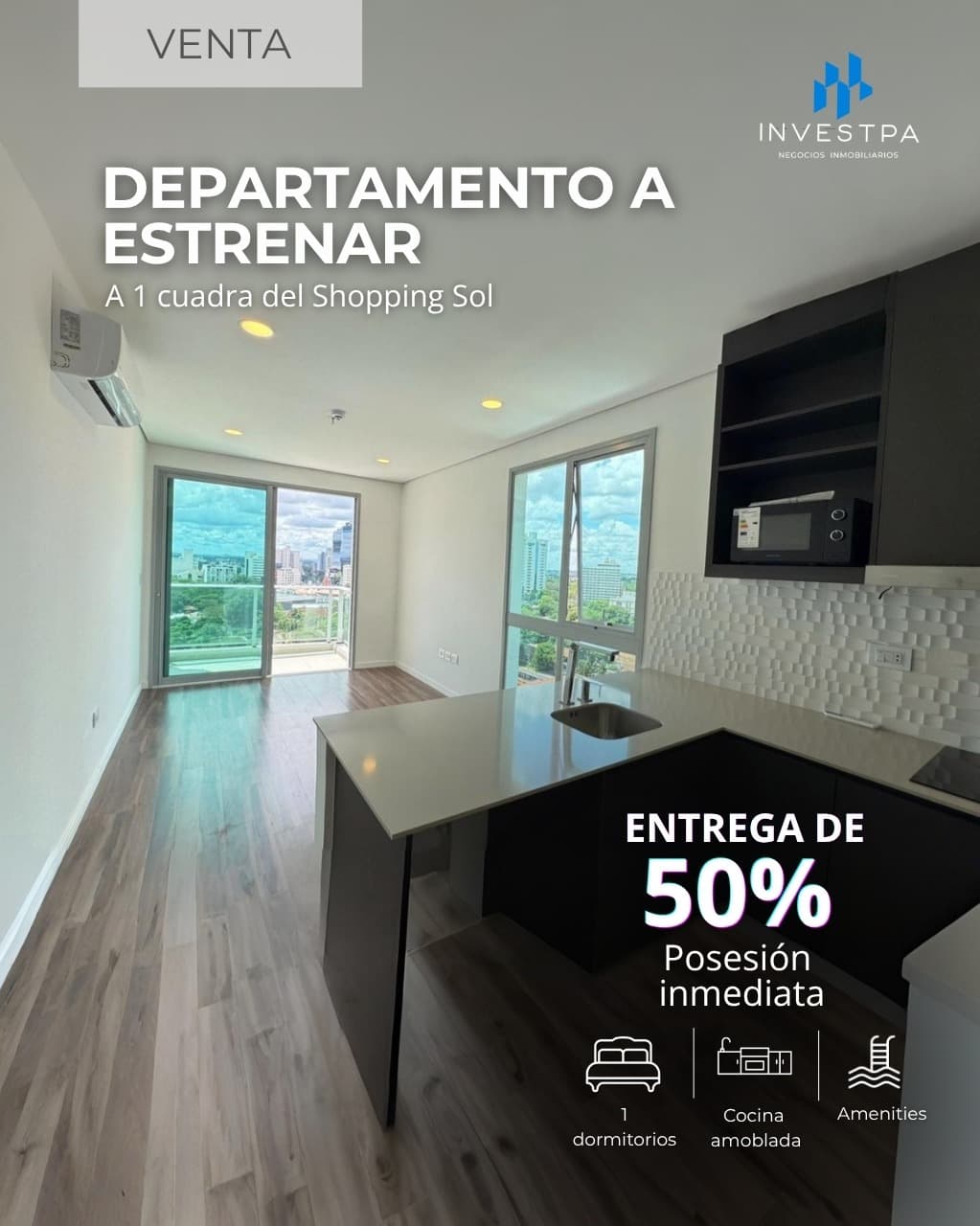 Departamento a estrenar de 1 dormitorio zona Shopping del Sol — foto 1