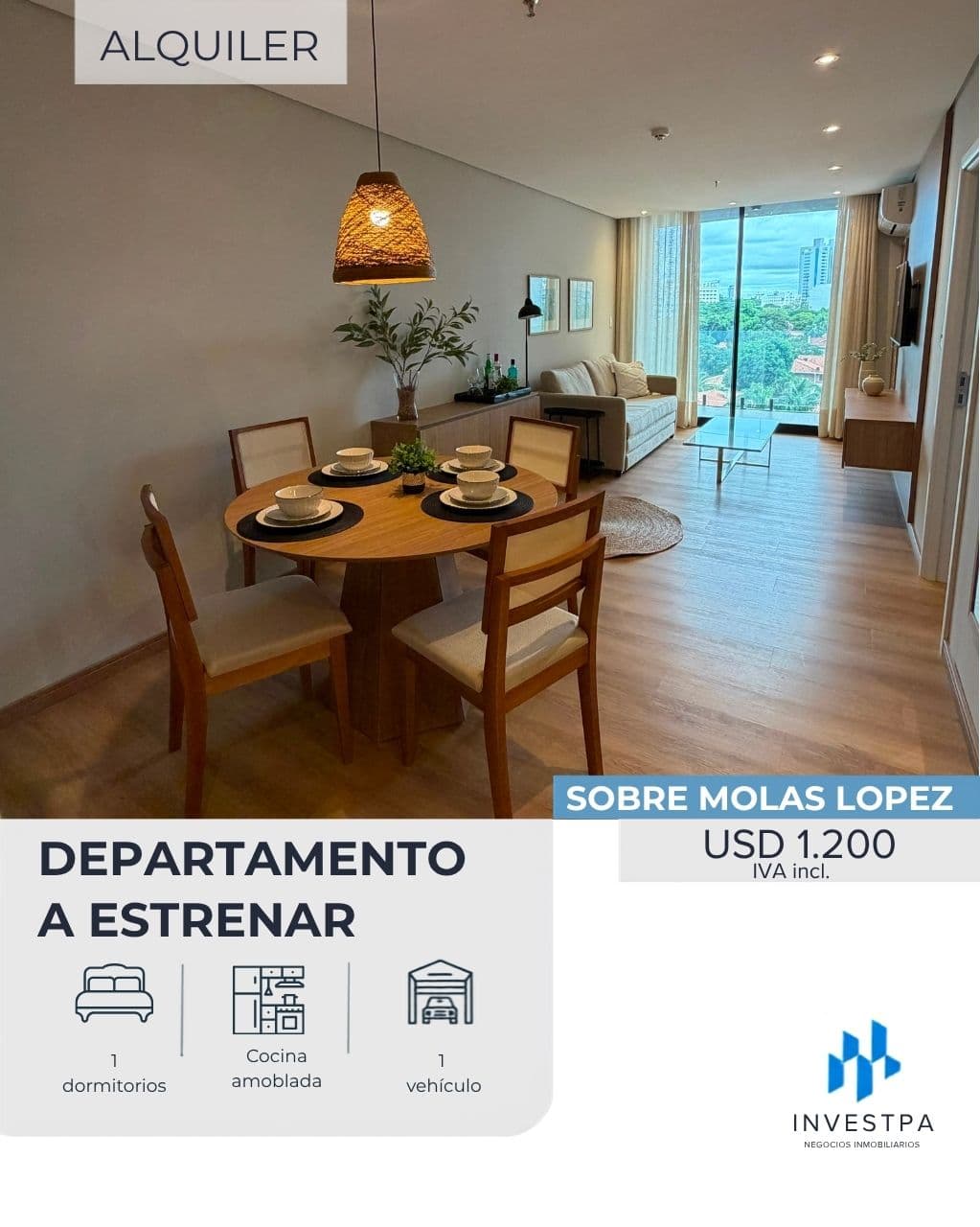 Departamento de 1 habitación amoblado sobre molas lopez, foto 1