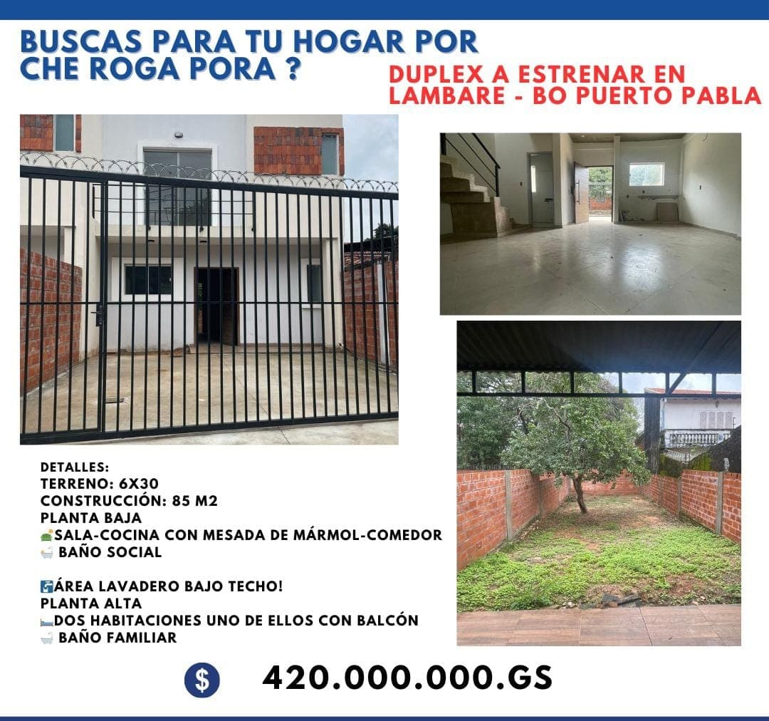 Venta - duplex - lambare