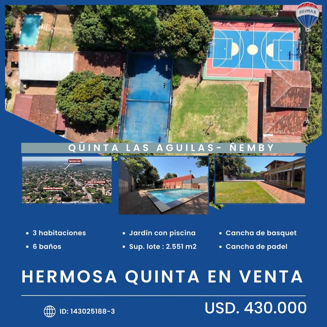 Vendo hermosa quinta en Ñemby
