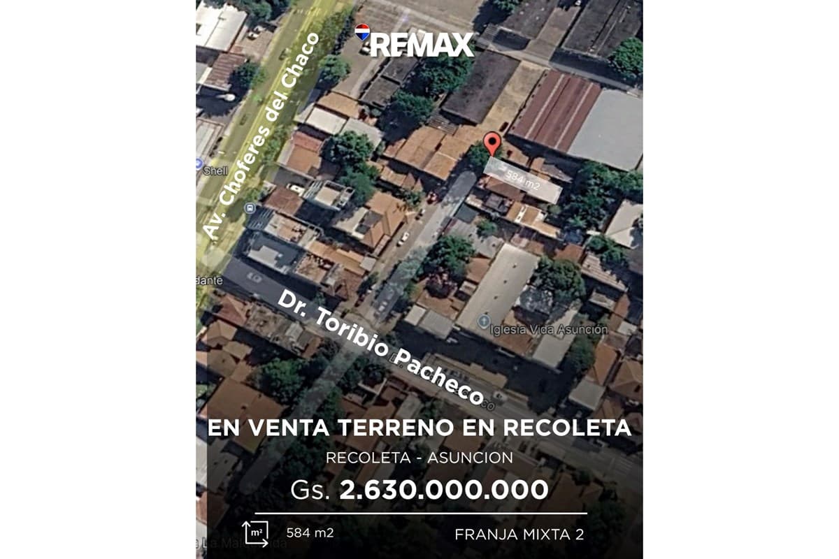 Vendo terreno barrio Recoleta 585 m2
